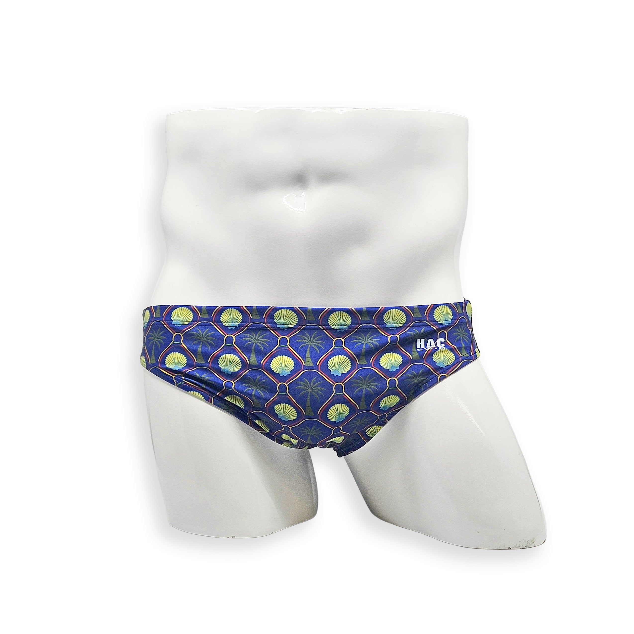 Palm & Shell Flat Front Brief — front